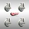 Service Caster 5 Inch 316SS Gray Polyurethane Wheel Swivel Bolt Hole Caster Set with Brake SCC SCC-SS316BH20S514-PPUB-TLB-4 - alternate 5